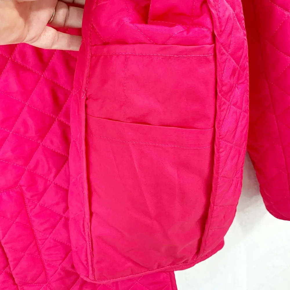 Chico's Hot Pink Quilted Barn Jacket Sz M 8/10